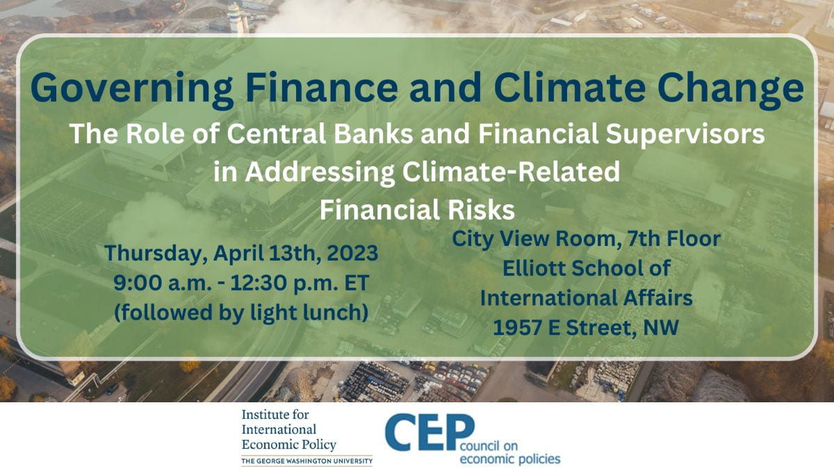 Governing Finance and Climate Change event graphic