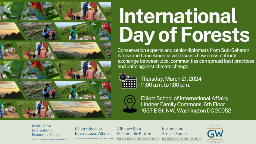 Event card with date, time and detail with images of forest