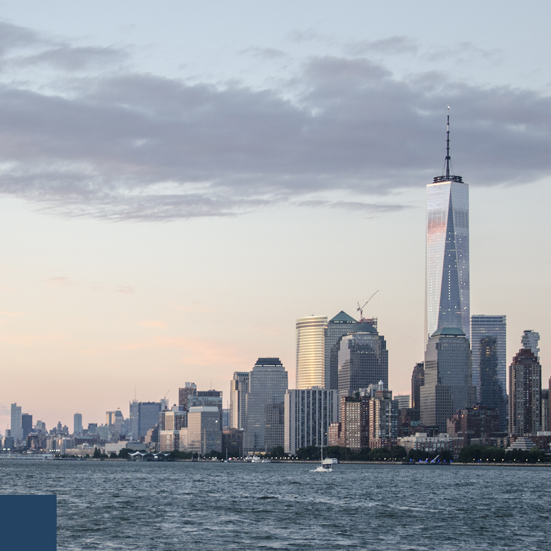 International Finance - a city skyline by the water