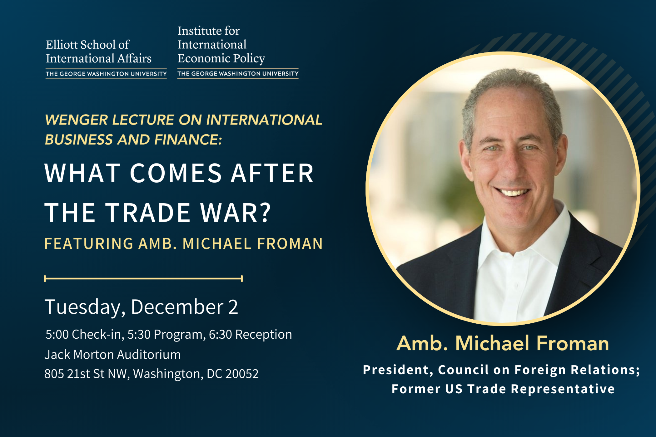 Flyer Wenger Lecture on International Business and Finance