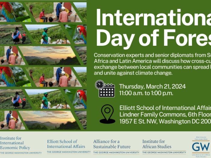 Event card with date, time and detail with images of forest