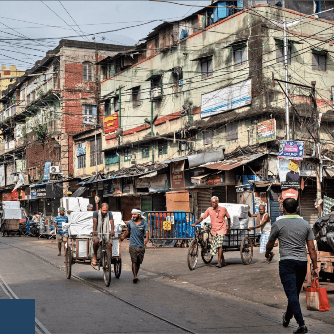 Envisioning India - people on a busy city street in India