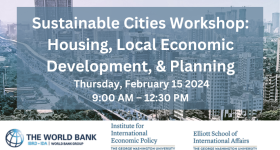 Image with the the title of the workshop (Sustainable Cities Workshop)